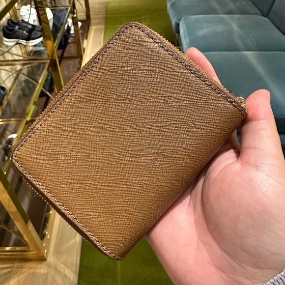 NWT! Tory Burch TB Emerson Mini Wallet 147606 In Moose/Brown With Gold Tone - Picture 4 of 11